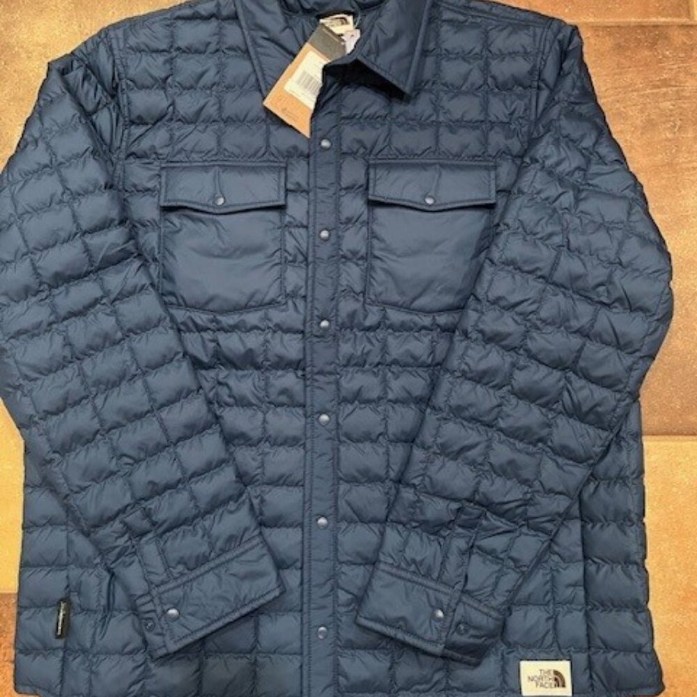 The North Face Men's Navy Quilted Puffer Shirt Jacket